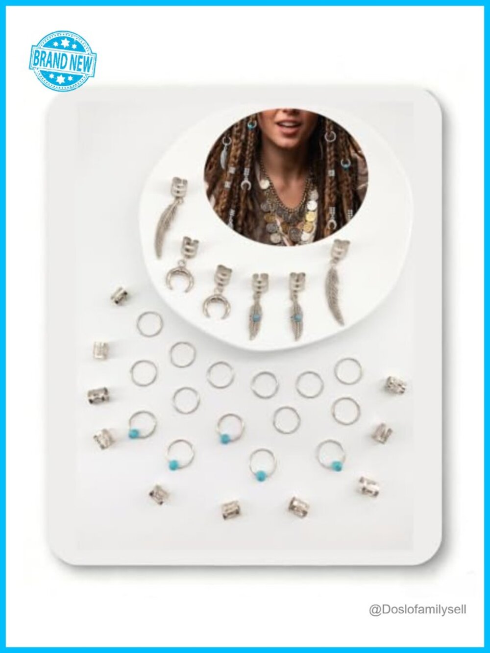 31pcs Silver Hair Jewelry Braid Pirate Hair Accessories